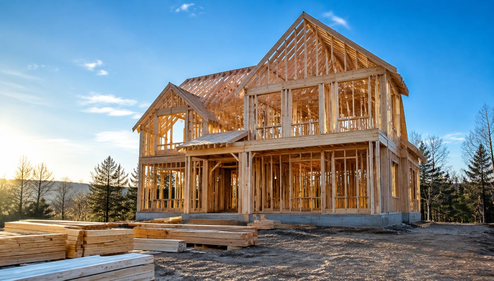 Framing of a new construction home financed in the Capital Region